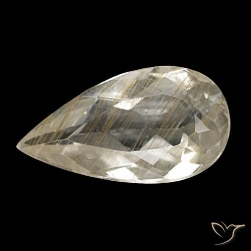 3.48ct イエロー ルチルトパーズ, 洋梨の形, 透明