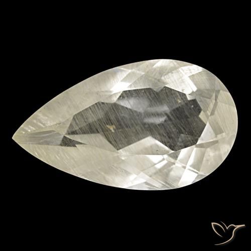 9.15ct イエロー ルチルトパーズ, 洋梨の形, 透明