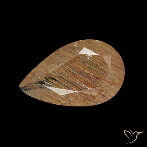 1.15ct 非常に薄い茶色 ルチルトパーズ, 洋梨の形, 透明