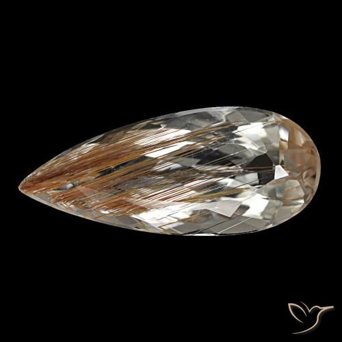 5.48ct ブラウン ルチルトパーズ, 洋梨の形, 透明