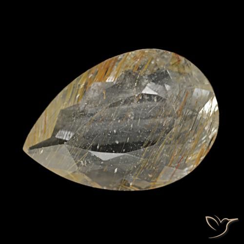 2.67ct イエロー ルチルトパーズ, 洋梨の形, 透明
