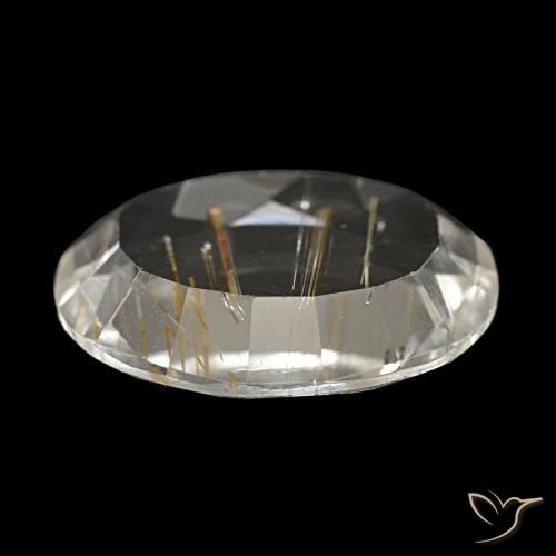 4.13カラットの天然非常に薄いゴールデンブラウンルチルトパーズ（12×9.8 mm・オーバルカット）