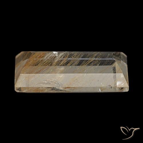 3.10カラットの天然非常に薄いゴールデンブラウンルチルトパーズ（11.6×6.5 mm・バゲット）