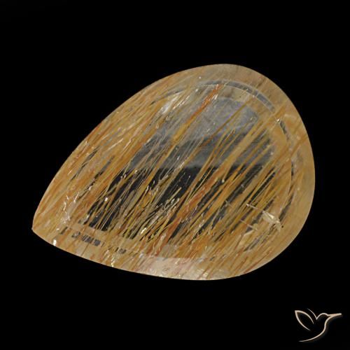 2.90カラットの天然Medium Light-Brownルチルトパーズ（11.6×8.5 mm・洋梨の形）