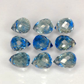 カラットの天然マルチブルーサファイア（4.6×3.6 mm・ブリオレット）