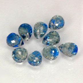 カラットの天然マルチブルーサファイア（4.6×3.6 mm・ブリオレット）
