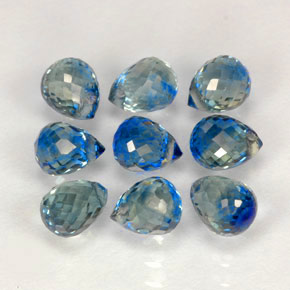 カラットの天然マルチブルーサファイア（4.6×3.6 mm・ブリオレット）