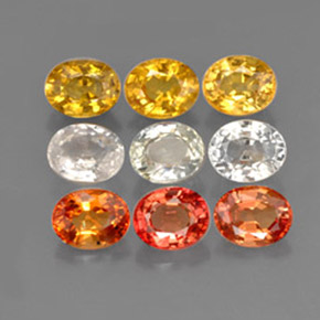 カラットの天然マルチカラーサファイア（5×3.9 mm・オーバルカット）