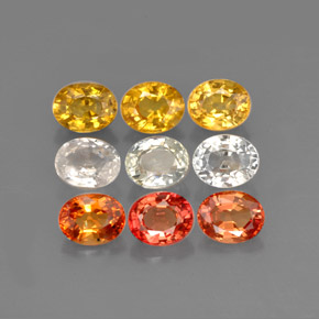 カラットの天然マルチカラーサファイア（5×3.9 mm・オーバルカット）