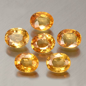 カラットの天然イエローオレンジサファイア（5×4.1 mm・オーバルカット）