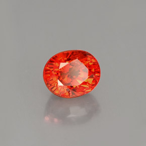 1.10カラットの天然マンダリンオレンジサファイア（5.8×4.7 mm・オーバルカット）