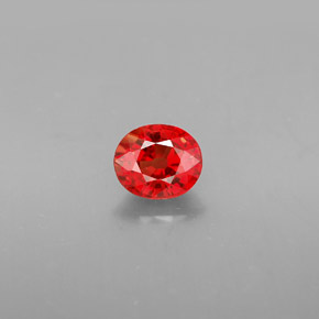 1.16カラットの天然レッドオレンジサファイア（6.4×5.4 mm・オーバルカット）