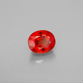 1.19カラットの天然マンダリンオレンジサファイア（6.2×5.3 mm・オーバルカット）
