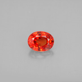 1.18カラットの天然赤みがかったオレンジサファイア（6.7×5.2 mm・オーバルカット）