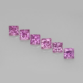 1.49カラットの天然ミディアム薄いパープルサファイア（2.8×2.7 mm・四角）