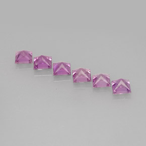 1.49カラットの天然ミディアム薄いパープルサファイア（2.8×2.7 mm・四角）
