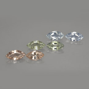 カラットの天然マルチカラーサファイア（8×4.1 mm・マーキス）