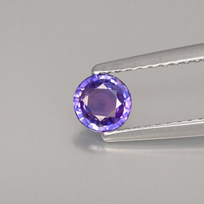0.51カラットの天然バイオレットサファイア（4.80 mm・ラウンドカット）