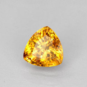 1.14カラットの天然ゴールデンイエローサファイア（6.2×6 mm・トリリアント）