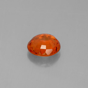 1.28カラットの天然マンダリンオレンジサファイア（6.46 mm・ラウンドカット）