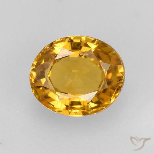 4.34ct, オレンジサファイア オーバルシェイプ ルース, GIA