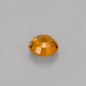 1.11カラットの天然マンダリンオレンジサファイア（5.86 mm・ラウンドカット）