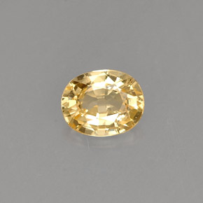 0.44カラットの天然ゴールデンイエローサファイア（5×4 mm・オーバルカット）