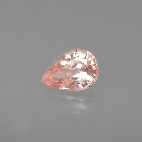 0.51カラットの天然パパラチアサファイア（6×4.2 mm・洋梨の形）