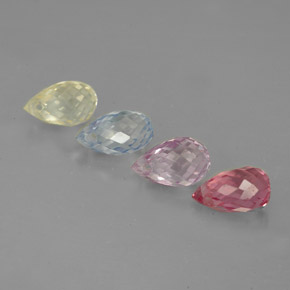 カラットの天然マルチカラーサファイア（5.5×3.5 mm・ブリオレット）
