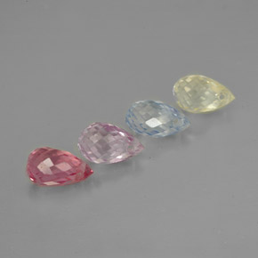 カラットの天然マルチカラーサファイア（5.5×3.5 mm・ブリオレット）