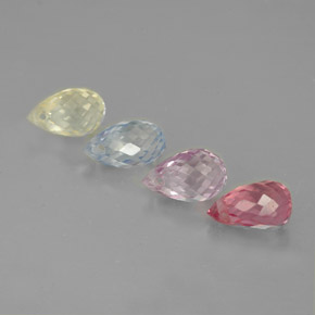 カラットの天然マルチカラーサファイア（5.5×3.5 mm・ブリオレット）
