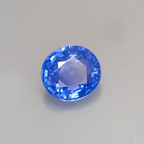 1.30カラットの天然コーンフラワーブルーサファイア（6.8×6.2 mm・オーバルカット）