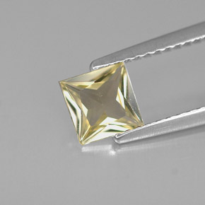 0.82カラットの天然ゴールデンイエローサファイア（5.6×5.5 mm・四角）