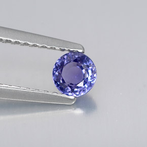 0.43カラットの天然バイオレットブルーサファイア（4.28 mm・ラウンドカット）