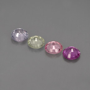 カラットの天然マルチカラーサファイア（4.98 mm・ラウンドカット）