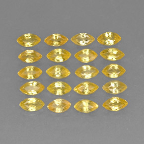 カラットの天然イエローサファイア（4.1×2.2 mm・マーキス）