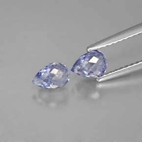 カラットの天然バイオレットブルーサファイア（5.5×3.9 mm・ブリオレット）
