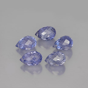 カラットの天然ライトバイオレットサファイア（5.9×3.9 mm・ブリオレット）