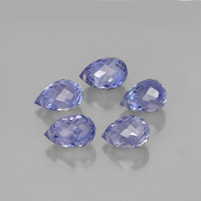 カラットの天然ライトバイオレットサファイア（5.9×3.9 mm・ブリオレット）