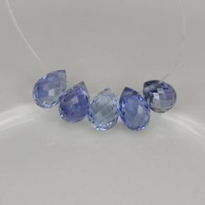 カラットの天然バイオレットブルーサファイア（4.9×3.2 mm・ブリオレット）