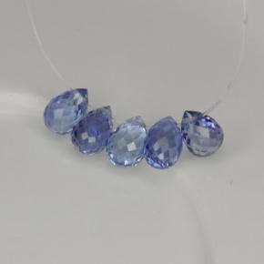 カラットの天然バイオレットブルーサファイア（4.9×3.2 mm・ブリオレット）