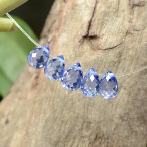 2.06カラットの天然Electric Purple Blue サファイア（4.7×3.3 mm・ブリオレット）