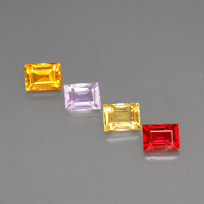 カラットの天然マルチカラーサファイア（4.2×3.1 mm・バゲット）