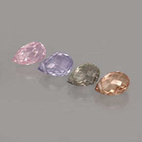 カラットの天然マルチカラーサファイア（6.2×4.2 mm・ブリオレット）