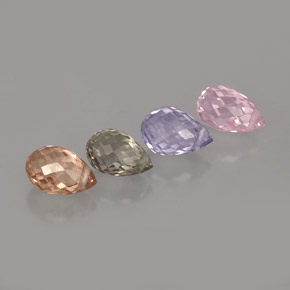カラットの天然マルチカラーサファイア（6.2×4.2 mm・ブリオレット）