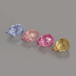 カラットの天然マルチカラーサファイア（6×3.8 mm・ブリオレット）