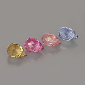カラットの天然マルチカラーサファイア（6×3.8 mm・ブリオレット）