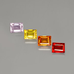 カラットの天然マルチカラーサファイア（4.1×3.1 mm・バゲット）