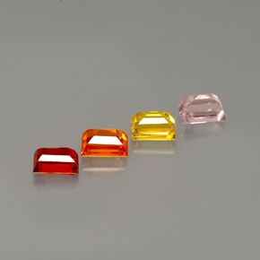 カラットの天然マルチカラーサファイア（4.1×3.1 mm・バゲット）
