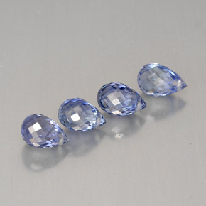 カラットの天然バイオレットブルーサファイア（5.2×3.4 mm・ブリオレット）